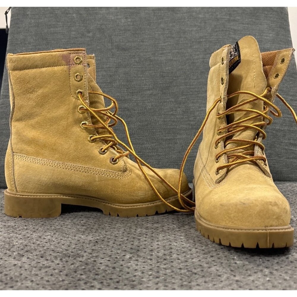 Wolverine Tan Lace-Up Work Boots Size 5 Suede Upper Rubber Sole Womens - Picture 13 of 13